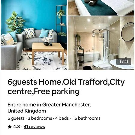 6 Guests House Old Trafford,Media City,City Centre, Free Parking Manchester Zewnętrze zdjęcie